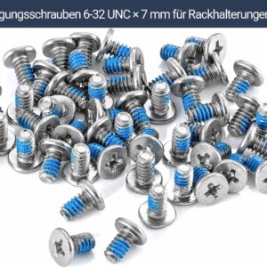 20 Befestigungsschrauben 6-32 UNC × 7 mm für Rackhalterungen