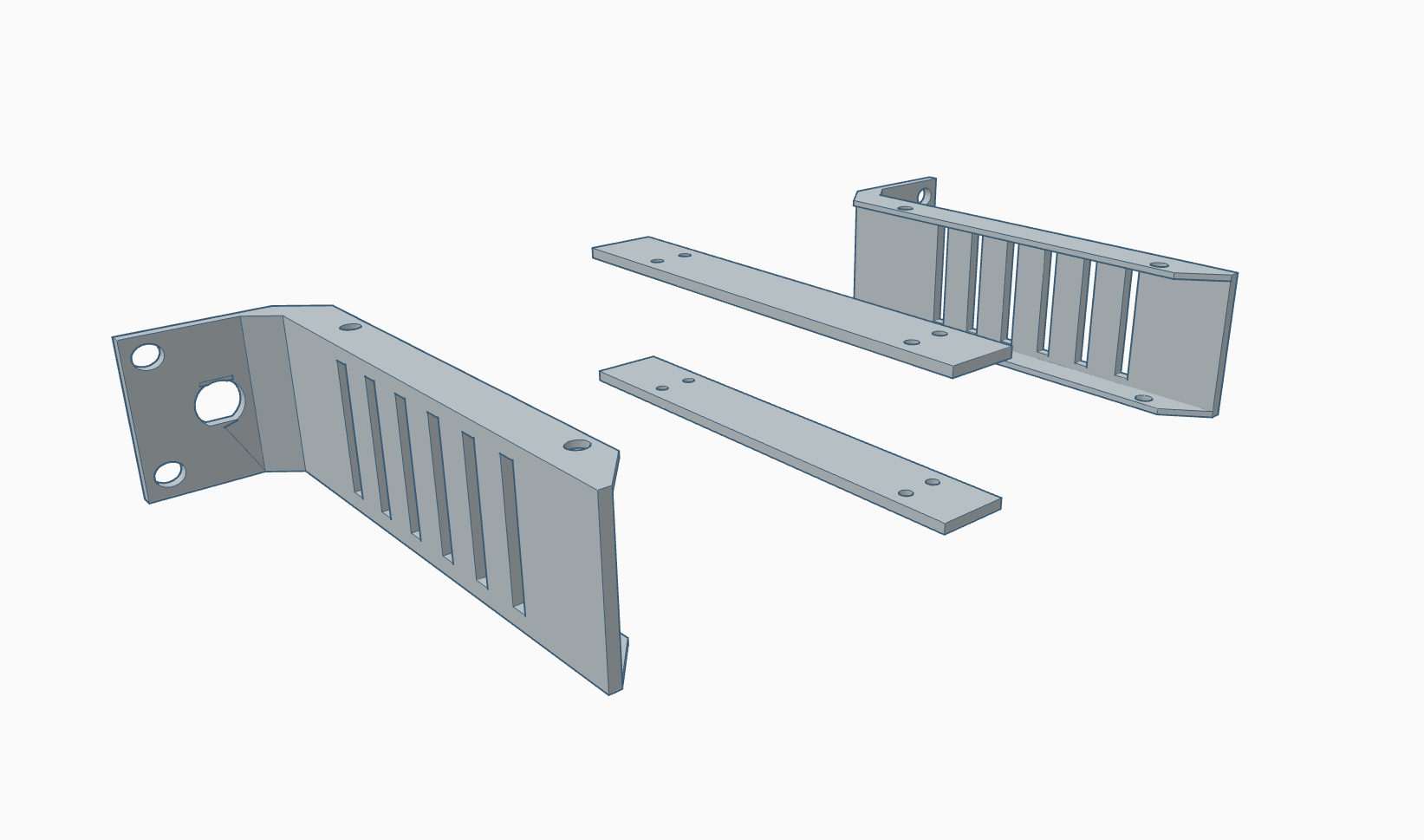 3D-Modell der Rückseite für Shure SLXD Rackhalterung